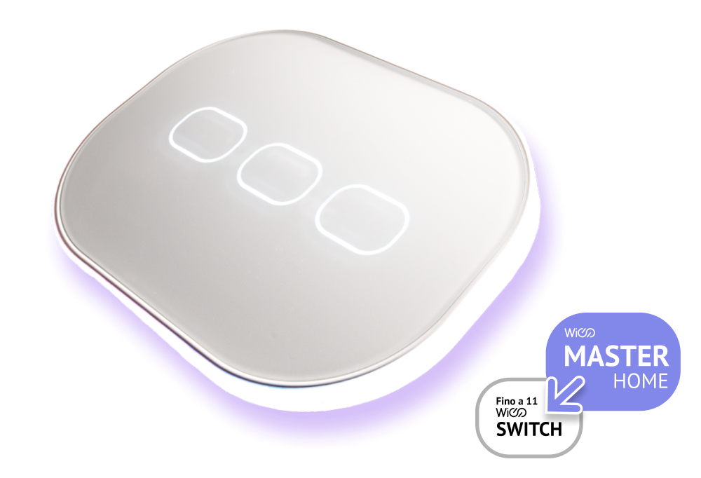 WiOO Master switch Apple Home (color:white) è l'interruttore smart wifi che ridefinisce il concetto di “ON-OFF”. La domotica intelligente con Apple Home. WiOO grazie alla compatibilità con accessori HomeKit rende la tua casa intelligente con diverse automazioni domotiche per una completa smart home.